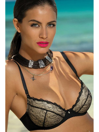 Бюстгальтер push up Kinga Jasmin III PU-350 Черно-бежевый Бюстгальтер push up Kinga Jasmin III PU-350 Черно-бежевый