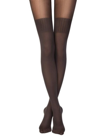 Колготки с имитацией гольфинов JACLIN Lycra, р.3, Grafit