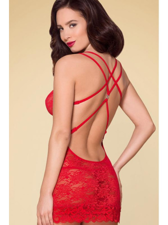 Комплект Obsessive 860-CHE-3 chemise Красный || Комплект Obsessive 860-CHE-3 chemise Красный