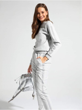 Хлопковый свитшот с мерцанием люрекса LD 1043 || Джемпер жін. CE LD 1043, р.170-100, shiny grey