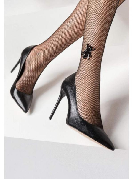 Колготки в мелкую сеточку MARILYN Charly N02, 1/2, nero(чёрный)