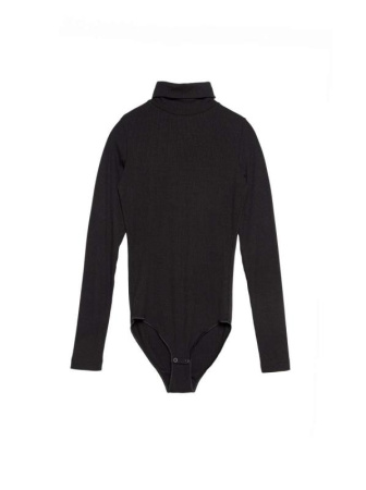 Базовая боди-водолазка из вискозы в рубчик LBD 1154 || Боді жін. CE LBD 1154, р.170-84-90, black