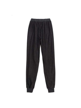 Ультракомфортные термоджоггеры с мерцанием люрекса SPORT LUX BLACK || Брюки жін. CE SPORT LUX Black, р.164-94, shiny black