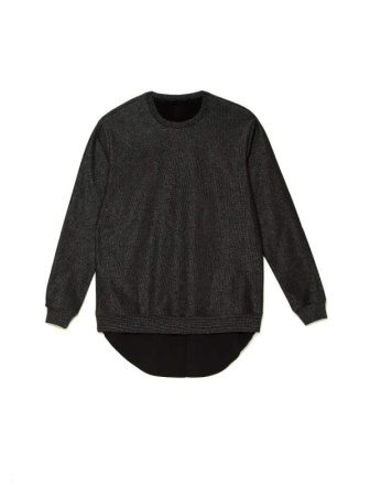 Хлопковая туника с имитацией рубашки LTH 1046 || Туніка жін. CE LTH 1046, р.170-88-94, black