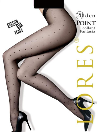 Колготки с узором в точку LORES Point 20, 1/2, natural(телесный)