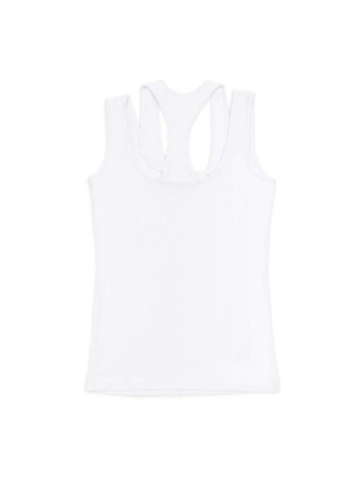 Однотонный топ из вискозы с фигурным декольте LD 1124 || Джемпер жін. CE LD 1124, р.170-88, white