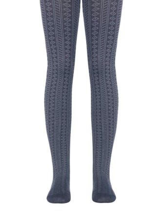 Меланжевые колготки с рельефным рисунком ZLATA, р.152-158, denim