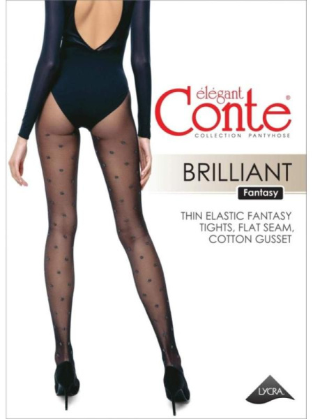 Колготки в горошок з люрексом BRILLIANT Lycra, р. 4, Nero