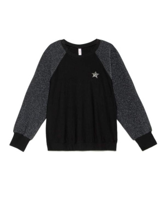 Джемпер с мерцающим блеском и брошью 837