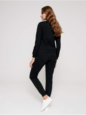 Хлопковый свитшот с легким мерцанием люрекса LD 1051 || Джемпер жін. CE LD 1051, р.170-100, shiny black