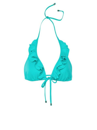 Бикини мягкие треугольники с рюшей EVA || ВКТ CE Бюстгалтер купальний жіночий EVA, р.82-88, кораловий