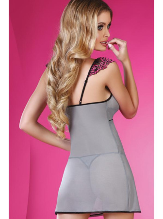 Комплект LivCo Corsetti Midnight Пепельно-черно-малиновый