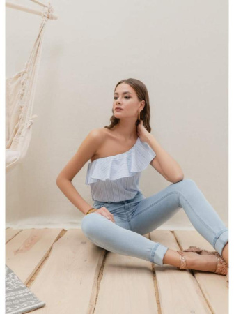 Eco-friendly джинсы зауженного кроя с высокой посадкой CON-115