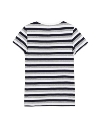 Хлопковая футболка с V-образным вырезом LD 633 || ВТЖ Джемпер жін. CELG LD 633, р.158,164-84, сірий-блакитний