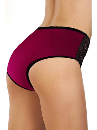 Полные трусики ORO Sophia 2225 Бургундово-черный || Полные трусики ORO Sophia 2225 Бургундово-черный