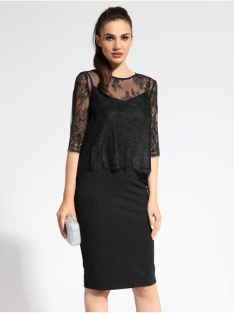 Черная вечерняя блузка LBL 1060