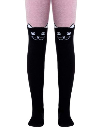 Колготки детские Conte Kids TIP-TOP, р.92-98 (14), 466 чорний-світло-рожевий