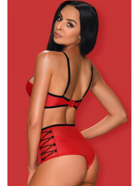 Комплект Obsessive Leatheria set Красно-черный