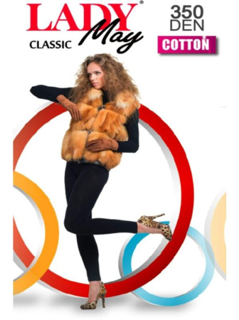 Леггинсы женские LADY MAY Cotton 350 leggins, 2, Черный