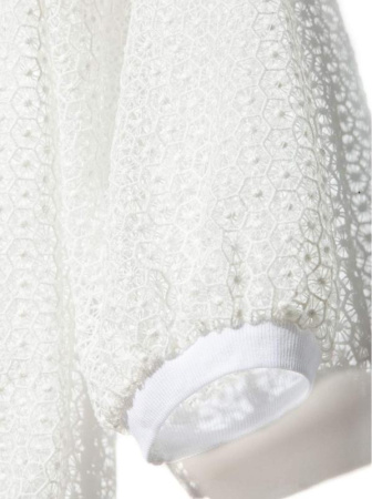 Ультрамодный бомбер из кружева с рукавами \u00be LJ 895 || Жакет жін. CE LJ 895, р.170-84-90, off-white