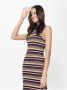 Облегающее платье миди на тонких бретелях LPL 922 || Плаття жін. CE LPL 922, р.170-84-90, black stripes