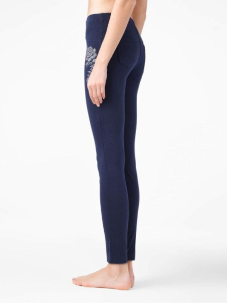 Ультраэластичные джеггинсы с металлическим рисунком LORE, р.170-98, navy