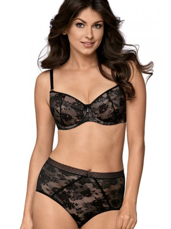 Комплект Ava Oh My - бюстгальтер push up AV 1858 и бразилианки AV 1858/b Черно-бежевый || Комплект Ava Oh My - бюстгальтер push up AV 1858 и бразилианки AV 1858/b Черно-бежевый