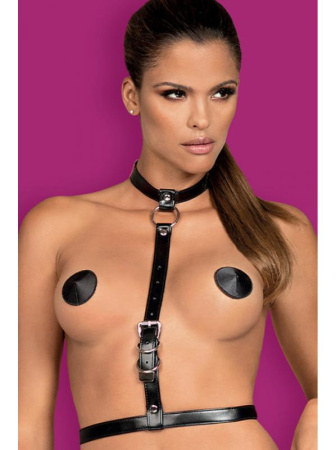 Портупея Obsessive A738 Черно-серебряный