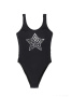 Купальник с металлическим принтом BIG STAR || Купальник жін. CE BIG STAR, р.170,176-88-98, black