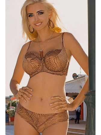 Комплект Kris Line Camel - бюстгальтер полумягкий и полные трусики Капучино