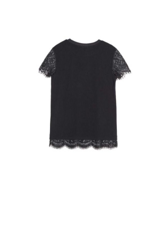Фактурный топ из вискозы премиального качества с кружевом LD 1033 || Джемпер жін. CE LD 1033, р.170-96, black