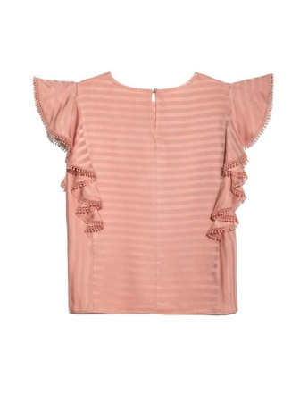 Ультрамодная шелковистая блузка с воланами LBL 908 || Блуза жін. CE LBL 908, р.170-96-102, dusty rose