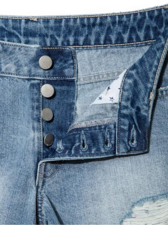 Джинсовые eco-friendly шорты c эффектом потертости CON-132 || Шорти джинсові жін. CE CON-132, р.170-102, mid blue