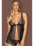 Комплект Obsessive Firella babydoll Черный