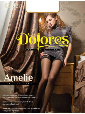 Чулки женские DOLORES Amelie 40 autoreggente erotic line, 1/2, nero(чёрный)