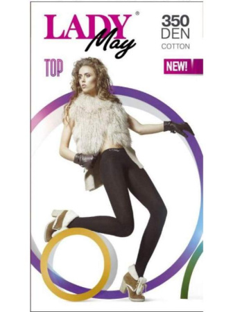 Колготки женские LADY MAY Top Cotton 350, 2, Черный