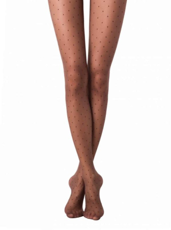 Колготки в горошек DOTS Lycra, р.3, chocolate