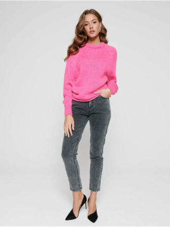 Вязаный джемпер из объемной итальянской пряжи с шерстью и мохером LDK 075