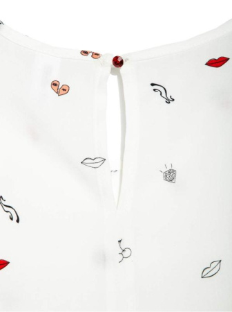 Ультрамодная блузка без рукавов с ярким принтом LBL 918 || Блуза жін. CE LBL 918, р.170-92-98, white WIFI