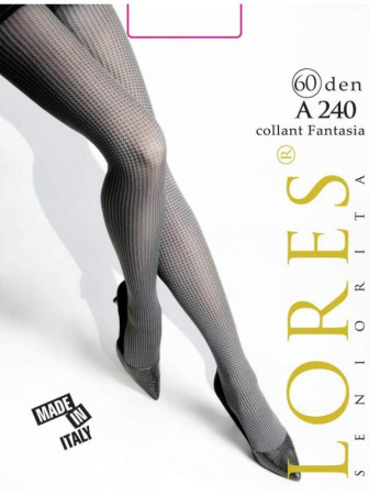 Колготки с узором LORES 60 Den Fantasia A240, 1/2, nero(чёрный)
