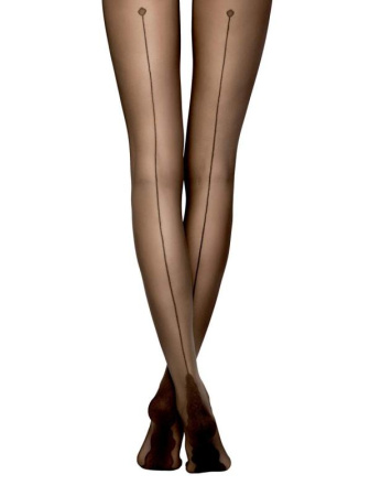 Колготки с имитацией шва сзади STELLA Lycra, р.3, Nero