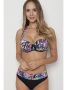 Комплект Samanta Hawaii - верх от купальника - Бюстгальтер-балконет A351 и плавки - Бикини M300 Черный с рисунком || Комплект Samanta Hawaii - верх от купальника - Бюстгальтер-балконет A351 и плавки - Бикини M300 Черный с рисунком