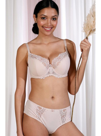 Комплект Dama Kier Ermina - бюстгальтер полумягкий и полные трусики Телесный