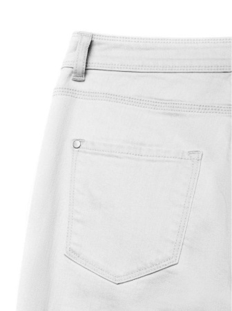 Укороченные eco-friendly джинсы с манжетами CON-129 || Брюки джинсові жін. CE CON-129, р.170-94, bleach grey