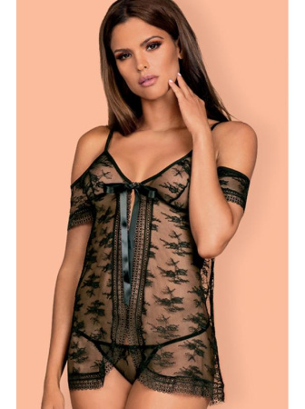 Комплект Obsessive Jennifairy babydoll  Черный