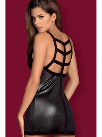 Комплект Obsessive Leatheria chemise Черный || Комплект Obsessive Leatheria chemise Черный