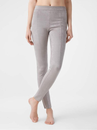 Леггинсы из искусственной замши с высокой посадкой DESIRE LUX, р.170-102, silver cloud