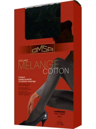 Тёплые колготки с эффектом меланж OMSA Melange Cotton, 1/2, fumo(серый меланж)