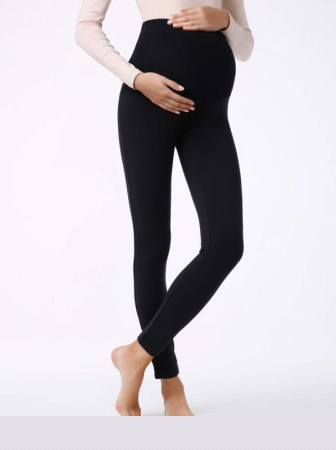 Экстрамягкие леггинсы для беременных с высокой посадкой и термоэффектом SOFTI LUX, р.164-94, Nero