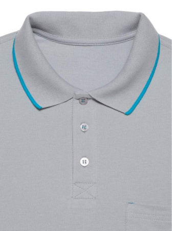 Футболка-поло с контрастной окантовкой MD 944 || Джемпер чол. DW MD 944, р.182-108, ash grey